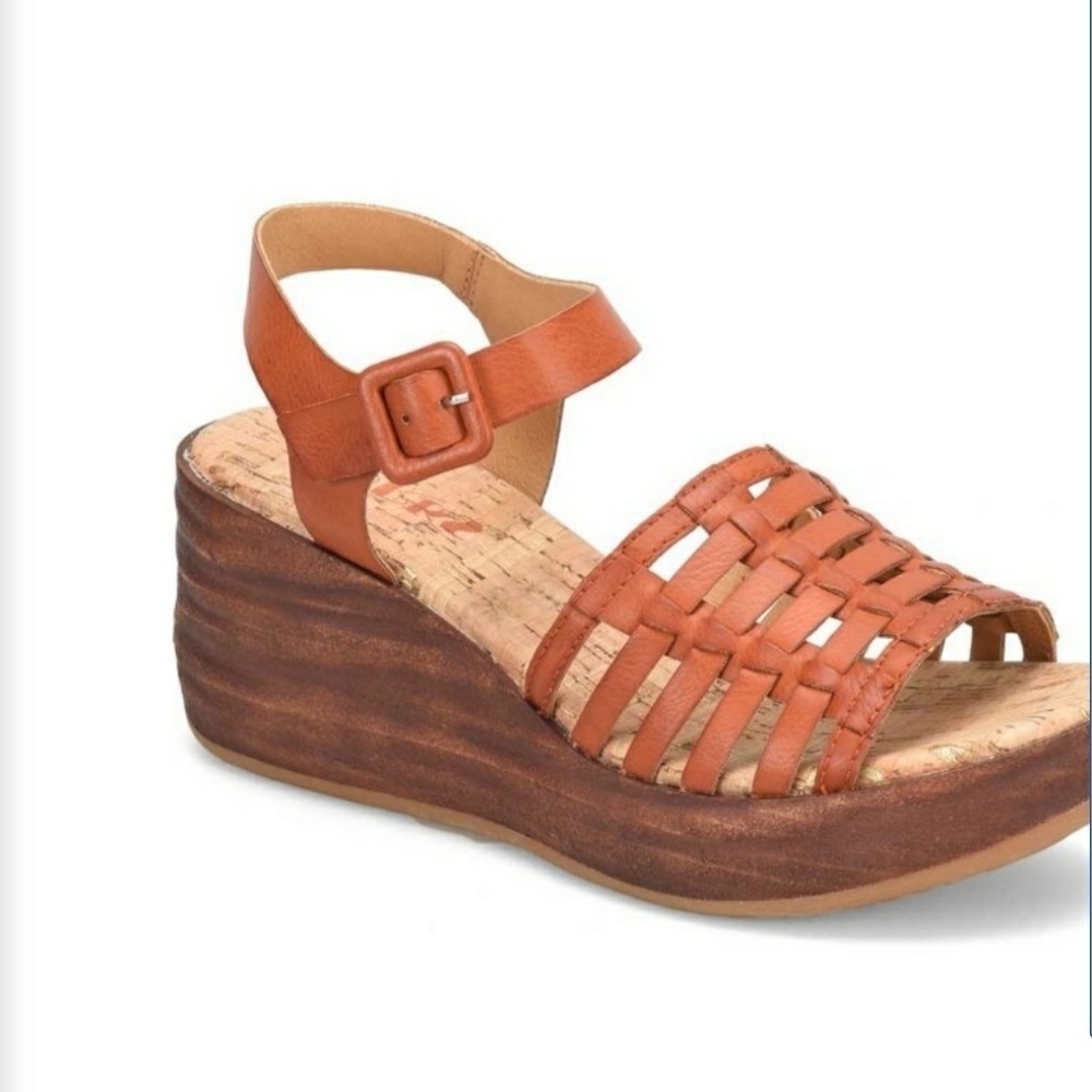 Korks Marley Strappy Wedge Sandal Orange Cinnamon NEW Womens - Picture 7 of 7